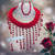 Red Crystal Elegance Set/Braided Neckline