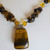 One-of-a-Kind Natural Stone Necklace & Earrings Set – Tiger’s Eye Look