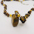 One-of-a-Kind Natural Stone Necklace & Earrings Set – Tiger’s Eye Look