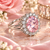 Pink Cubic Zirconia Ring – 18K RGP Stamped, Silver-Plated