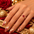 Rose Gold Cubic Zirconia Ring – Red Stone, Stamped 18K Gold Plated