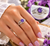 925 Sterling Silver Ring with Violet Gemstone – Stamped 925