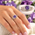 925 Sterling Silver Ring with Violet Gemstone – Stamped 925