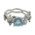Silver-Plated Light Blue Cubic Zirconia Ring – Pretty Floral Style