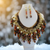 One-of-a-Kind Crystal Necklace Set with Hand-Crocheted Neckline