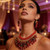 Handcrafted Crystal Necklace Set with Hand-Crocheted Neckline