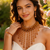 Handcrafted Amber Crystal Necklace Set with Braided Bead Neckline