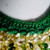 Green Crystal Necklace & Earrings Crochet Neckline