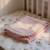 Pink Jawbreaker – Polar Fleece Baby Blanket, Country Look Hand-Crocheted Border
