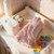 Pink Rainbow Cotton Candy – Polar Fleece Baby Blanket / French Design Hand-Crocheted Border