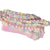 Pink Rainbow Cotton Candy – Polar Fleece Baby Blanket, Country Look Hand-Crocheted Border