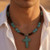 One-of-a-Kind Men’s Natural Turquoise & Stone Cross Necklace –Artisan Made