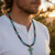 One-of-a-Kind Men’s Natural Turquoise & Stone Cross Necklace –Artisan Made