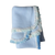 Ice Blue Polar Fleece Baby Blanket/French Design, Hand Crocheted Border*