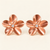 14K Rose Gold-Plated Flower Stud Earrings with CZ Stone