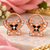 14K Rose Gold-Finish Butterfly Heart Stud Earrings with CZ Stones