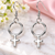 Sterling Silver Circle and Cross Dangle Earrings