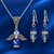 Crystal Angel Necklace & Earrings Set – Blue Crystal & Sterling Silver