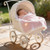 Pink Peppermint – Polar Fleece Baby Blanket, French Design Hand-Crocheted Border