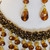 Egyptian Style Swarovski Crystal Necklace Set with Hand-Braided Beaded Neckline