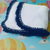 Royal Blue Cupcake* Polar Fleece Baby Blanket/French Design,  Hand Crocheted Border