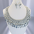Crystal Necklace & Earrings-Hand Crocheted Neckline