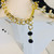 Crystal Egyptian Style Necklace & Earrings/Hand Crocheted Neckline