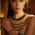 Crystal Egyptian Style Necklace & Earrings/Hand Crocheted Neckline