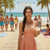 Coral Crystal Necklace & Matching Earrings – Hand-Crocheted Neckline