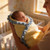 Blue Icing – Polar Fleece Baby Blanket, French Design Hand-Crocheted Border