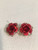 18K Gold-Plated Crystal Rose Stud Earrings – Assorted Colors