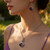 Australian Crystal Swan Necklace & Matching Earrings – Assorted Colors