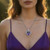 Amethyst Crystal Angel Wings Pendant Necklace – Heart & Love Design