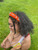 One-of-a-Kind Orange Velvet Crystal Headband & Earrings Set