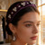 One-of-a-Kind Purple Velvet Crystal Headband & Earrings Set