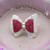 One-of-a-Kind Pink & White Bling Hair Bow – Handmade in Mexico
