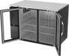VBB48HC-FG-B | 48" Glass Doors Food Rated Back Bar in Black
