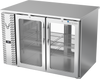 VBB48HC-FG-PT-S | 48" Glass Doors Food Rated Pass-thru Back Bar in Stainless Steel