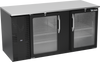 VBB68HC-FG-B | 68" Glass Doors Food Rated Back Bar in Black