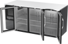 VBB72HC-FG-B | 72" Glass Doors Food Rated Back Bar in Black