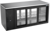 VBB72HC-F-GS-PT-B | 72" Sliding Glass Doors Food Rated Pass-thru Back Bar in Black