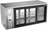 VBB72HC-F-GS-PT-S | 72" Sliding Glass Doors Food Rated Pass-thru Back Bar in Stainless Steel