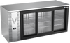 VBB72HC-GS-S | 72" Sliding Glass Doors Back Bar in Stainless Steel