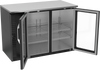 VBBN48HC-FG-B | 48" Narrow Depth Glass Doors Food Rated Back Bar in Black