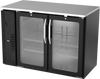 VBBN48HC-FG-B | 48" Narrow Depth Glass Doors Food Rated Back Bar in Black