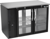 VBBN48HC-FG-PT-B | 48" Narrow Depth Glass Doors Food Rated Pass-thru Back Bar in Black
