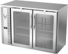 VBBN48HC-FG-S | 48" Narrow Depth Glass Doors Food Rated Back Bar in Stainless Steel