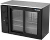 VBBN48HC-F-GS-B | 48" Narrow Depth Sliding Glass Doors Food Rated Back Bar in Black