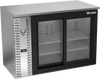 VBBN48HC-F-GS-S | 48" Narrow Depth Sliding Glass Doors Food Rated Back Bar in Stainless Steel