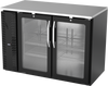 VBBN48HC-G-B | 48" Narrow Depth Glass Doors Back Bar in Black